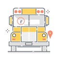 School bus related color line vector icon, illustration Royalty Free Stock Photo