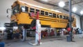 School Bus in the Repair Shop