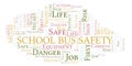 School Bus Safety word cloud. Royalty Free Stock Photo