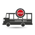 School bus side stop road sign design Royalty Free Stock Photo