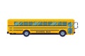 School Bus, Side View, Back to School Concept, Students Transportation Vehicle Flat Vector Illustration
