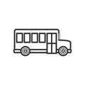 School Bus Side Outline Flat Icon on White Royalty Free Stock Photo