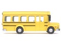 School bus side view, on white background 3d rendering Royalty Free Stock Photo