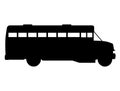 School bus silhouette vector art white background