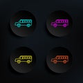 School bus sketch dark badge color set icon. Simple thin line, outline vector of education icons for ui and ux, website or mobile Royalty Free Stock Photo