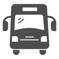 School bus solid icon, school concept, autobus for students sign on white background, bus for pupil icon in glyph style Royalty Free Stock Photo