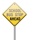 School bus stop ahead sign Royalty Free Stock Photo