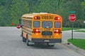 School Bus at Stop Sign Royalty Free Stock Photo