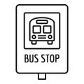 School bus stop sign icon, outline style Royalty Free Stock Photo