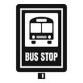 School bus stop sign icon, simple style Royalty Free Stock Photo