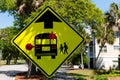 School Bus Stop Sign Royalty Free Stock Photo