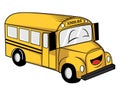 School bus tired cartoon design illustrationwind