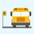 School bus transport for children vector illustration.