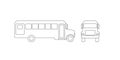 School bus transport for moving students children, model coloring line icon. Passenger kids transport. Public Royalty Free Stock Photo