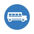 School bus, transportation, blue car, vehicle icon Royalty Free Stock Photo