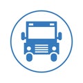 School bus, transportation, car, blue vehicle icon Royalty Free Stock Photo