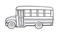 School bus for transporting schoolchildren to school. Vector illustration. Hand drawn Doodle isolated on white background Royalty Free Stock Photo