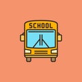 School Bus vector colored icon - Yellow Schoolbus creative sign Royalty Free Stock Photo