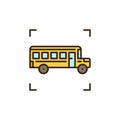 School Bus vector concept colored icon - Yellow Schoolbus sign Royalty Free Stock Photo