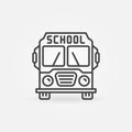 School Bus vector concept outline icon. Front View Royalty Free Stock Photo