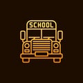 School Bus vector concept yellow icon in line style Royalty Free Stock Photo