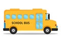 School Bus Vector Illustration Isolated on White Background. Clipart School Bus in Flat Style Royalty Free Stock Photo