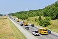 Busy highway traffic