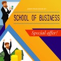 School of Business Vector Flyer, Banner Layout