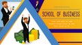 School of Business Vector Flyer, Banner Template