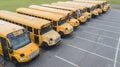 School Busses Parked At School Royalty Free Stock Photo