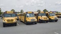 School Busses Parked At School Royalty Free Stock Photo