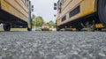 School Busses Parked At School Royalty Free Stock Photo