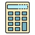 School calculator icon color outline vector