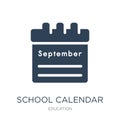 school calendar icon in trendy design style. school calendar icon isolated on white background. school calendar vector icon simple