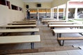 SCHOOL CANTINE TABLE Royalty Free Stock Photo