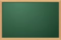 school chalkboard, empty template with wooden frame, green blackboard or classboard, vector background Royalty Free Stock Photo