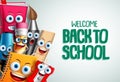 School characters vector education background Royalty Free Stock Photo