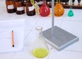 School chemistry laboratory desk