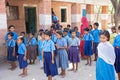 School Children attending a Kindergarden in the countryside outside Delhi