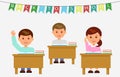 School children in classroom at lesson Royalty Free Stock Photo