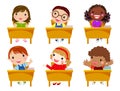 School children in classroom at lesson Royalty Free Stock Photo