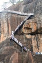 School children climbing Sigiriya Rock