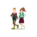 School children concept vector illustration in flat style Royalty Free Stock Photo