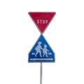 School children crossing Sign isolated Royalty Free Stock Photo