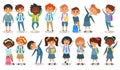 school children of different nationalities Royalty Free Stock Photo