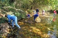 School Children Help in a River and Stream Clean-up