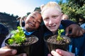 School children learning about agriculture and farming