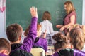 School children are participating actively in class. Lesson