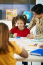 School children and teacher in art class Royalty Free Stock Photo