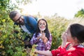 School children with teacher on field trip in nature, learning science. Royalty Free Stock Photo